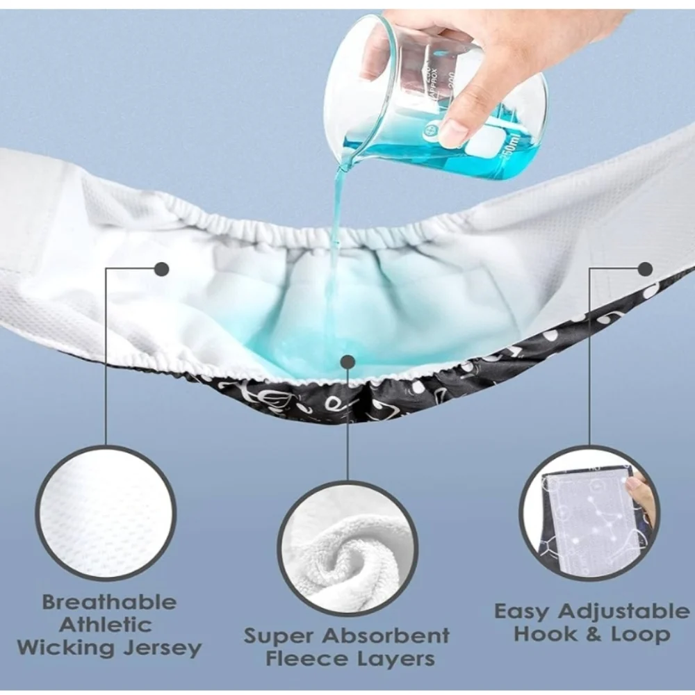 Science-Themed Male Dog Belly Bands - Size XL Potty Training Incontinance
